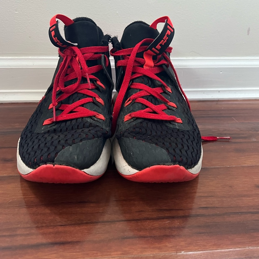 Nike Black and Red High-Top Sneakers